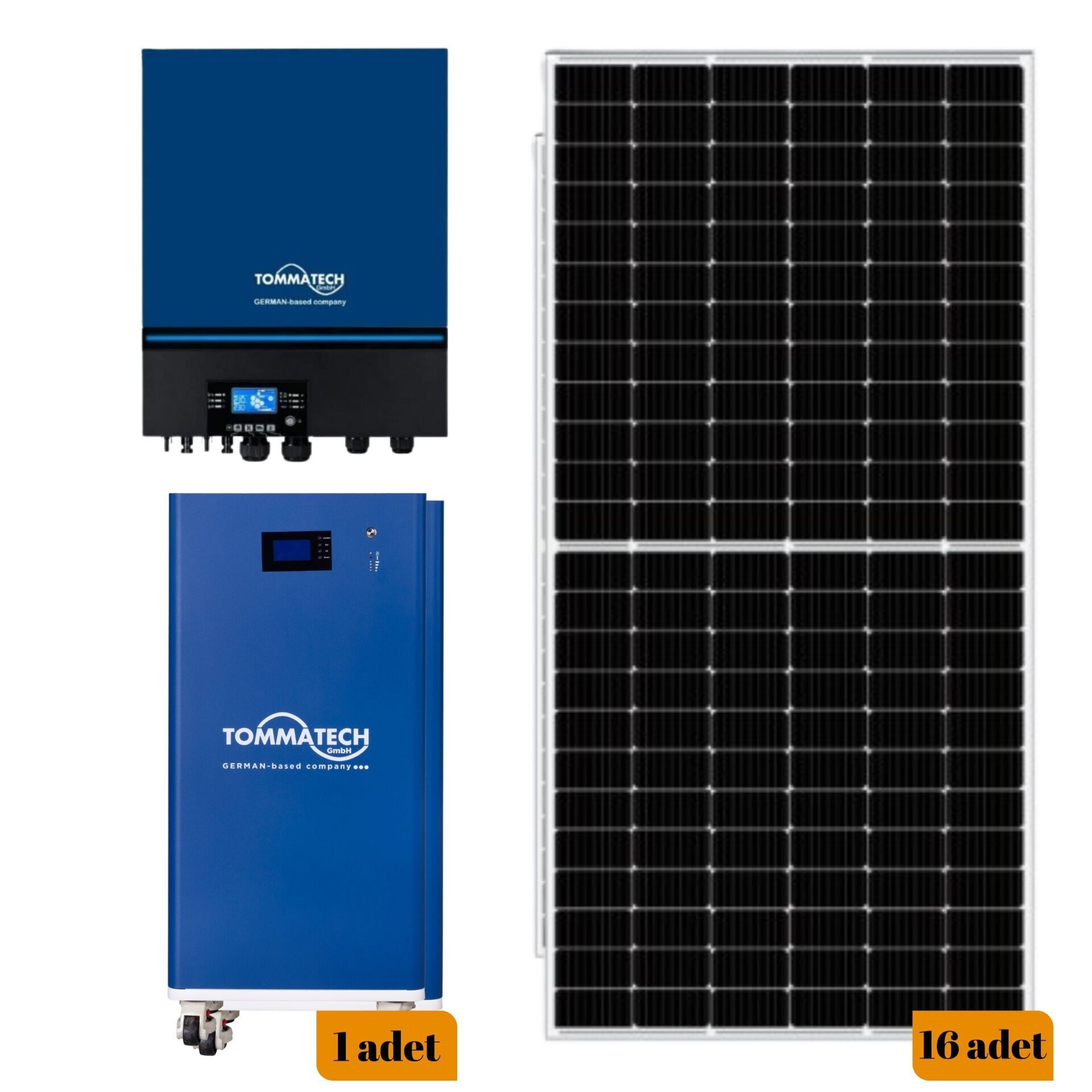 TommaTech 15 kW Lityum Akülü 11 kW MPPT İnverterli Hazır Solar Enerji Paketi